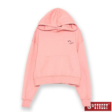 女裝 帽T 長袖 上衣 t恤 繡花 LOGO 粉紅色 (561000)【5th STREET】【APP下單享4%回饋】 最高折426