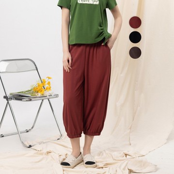 【Icare】垂墜收口純棉休閒褲 - 3色(F) | 女休閒長褲 女長褲