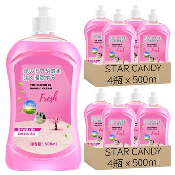 STAR CANDY 多功效地板清潔劑 櫻花 4瓶  500ml  2組