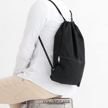 休閒束口袋 簡單素面風格帆布潮流後背包.肩背包.手提包 束口包【NZ405】多色可選
