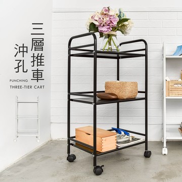 置物車/收納車/秘書車 移動式三層鐵板推車 dayneeds