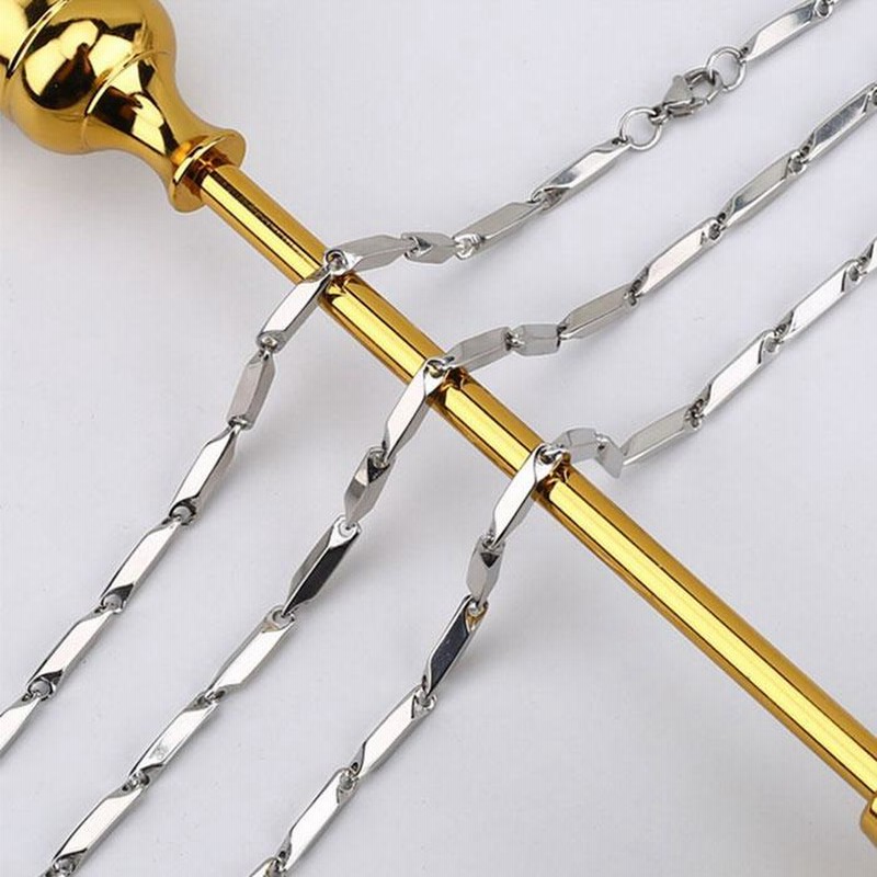 750 ネックレス　チェーン　切子 BLUE LEAF 切子チェーン 2.5mm 50cm ステンレス 切子 ネックレス