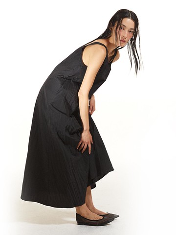 Mesh Stiletto Flat Shoes_Black