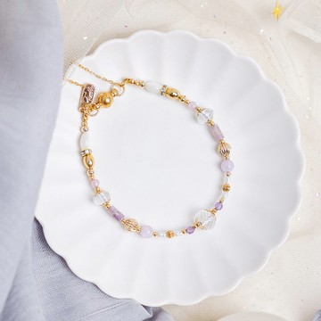 貴人 x 紫水晶 白水晶 粉貓眼 【守護石 • 二月誕生石】磁扣手鍊