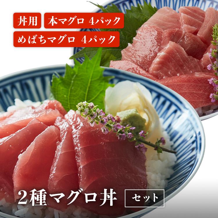 2種マグロ丼セット 800g 8食分 刺身用 切り落とし お取り寄せ 冷凍鮪 本鮪