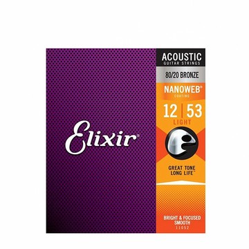 ELIXIR NANOWEB EXXF-11052 民謠吉他套弦 (12~53)