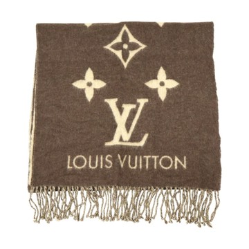 LOUIS VUITTON LV 路易威登 棕色 羊絨 Reykjavik 圍巾 【二手名牌BRAND OFF】