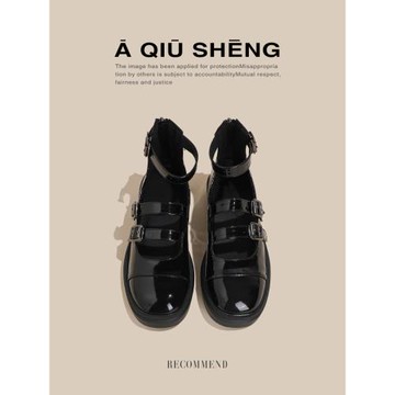 日系真皮瑪麗珍女黑色小皮鞋2025年新款漆皮圓頭低跟學院風jk單鞋