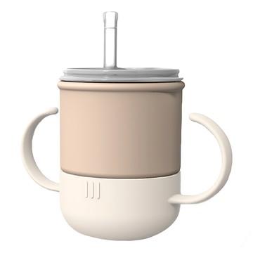 monee 100%白金矽膠 學習水杯 MOC2M 136 x 140 x 75mm  奶茶棕  200ml  1個