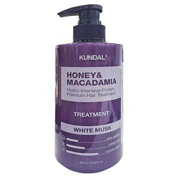 KUNDAL 昆黛爾 蜂蜜澳洲堅果保濕護髮乳 White Musk  500ml  1瓶