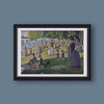 【 世界名作小框畫 】秀拉・大碗島的星期天下午