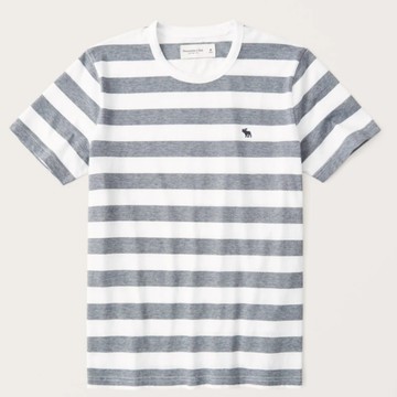 Abercrombie & Fitch T恤 刺繡LOGO TEE 男裝 短T 圓領上衣 A79204 條紋AF(現貨)▶指定Outlet商品5折起☆現貨【送禮首選★APP下單點數4倍送】