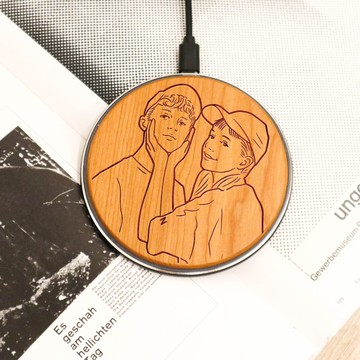 原木無線充電器 TypeC    文字圖案免費刻印