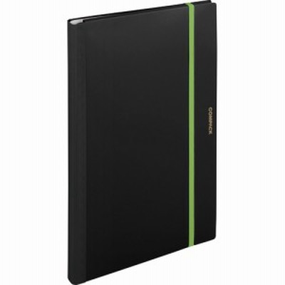 二つ折りクリアーファイル コンパック A3 10ポケット 黒 1冊