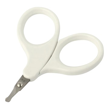 KAI 貝印 嬰兒用指甲剪刀 新生兒用 KF-0128  白色 + 銀色  1個