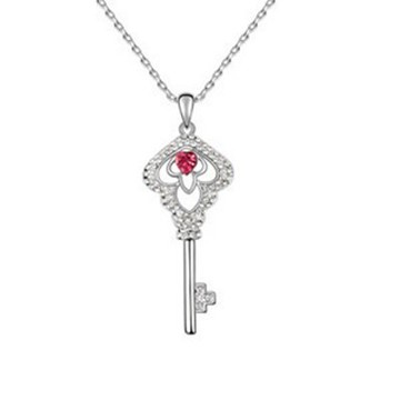現貨+預購 925純銀項鍊 鑲鑽吊墜-浪漫閃耀鑰匙造型母親節生日情人節禮物女飾品5色73aj298【獨家進口】【米蘭精品】