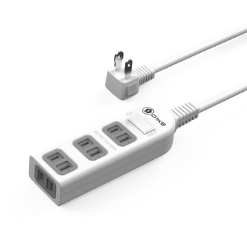 DIKE 安全加強型一切四座電源延長線-6尺/1.8M DAH546WT