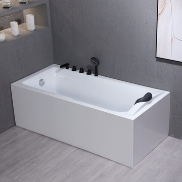 公司貨 免運 JERLSUN方形直角防滑底38cm深浴缸成人家用無縫亞克力浴盆浴缸 快速發貨