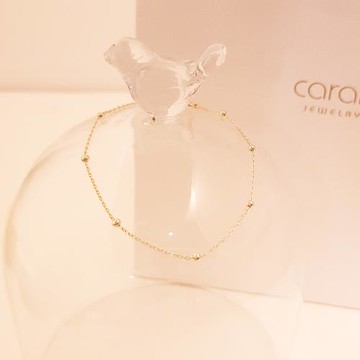 【焦糖小姐 Ms caramelo】925純銀鍍K黃 豆豆腳鍊