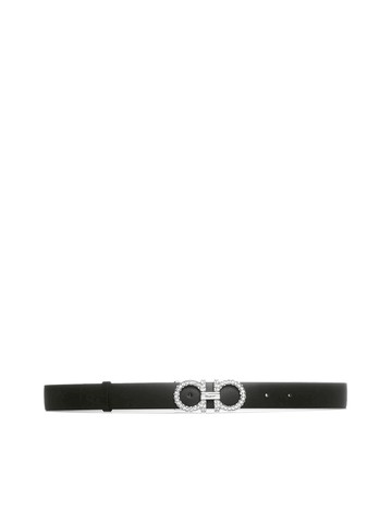 Ferragamo Black Leather Gancini Belt