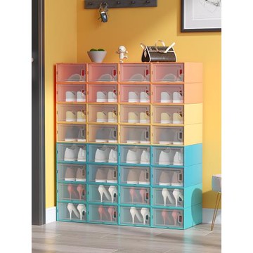 簡易鞋架子省空間家用防塵透明鞋盒收納盒抽屜式塑料折疊鞋柜神器