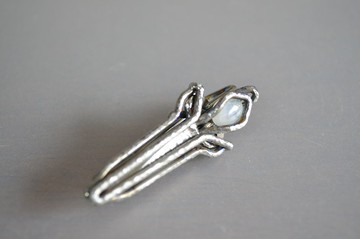 鈦金屬領帶夾・Gr5・64 鈦製領帶夾・彩虹月光石握柄小刀・B