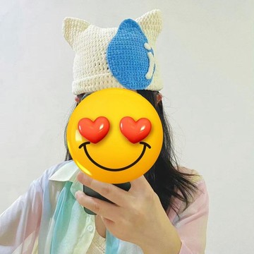 材料包🍋毛線鉤織可愛無語帽子diy材料包手工編織秋冬ins搞怪保暖帽子髮飾鉤針手工藝 毛線編織帽子手做冬天帽子交換禮物