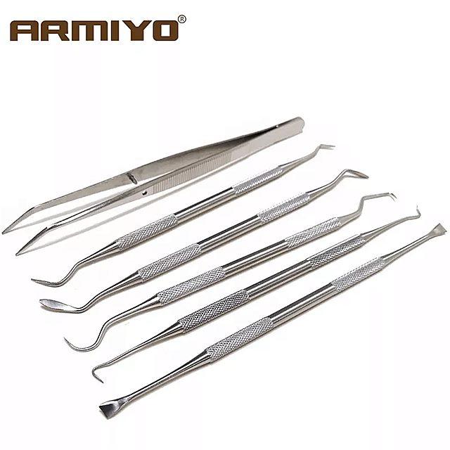 Armiyo-ステンレス鋼の クリーニング ツールキット, ダブルエンド ,頑丈なツール,長さ170mm,戦術的な 狩猟 アクセサリー