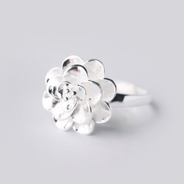 925純銀戒指開口戒-時尚高檔民族風玫瑰花情人節生日禮物女飾品73dt630【獨家進口】【米蘭精品】