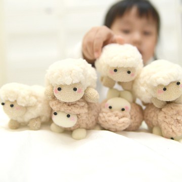 【獨家手作】柔綿可愛の羊咩咩 七隻小羊 手縫 DIY材料包 聖誕禮