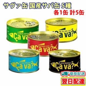 サヴァ缶 国産サバ缶 アソートセット 岩手県産 5種類×1缶 計5缶セット サバ缶 ギフト箱無