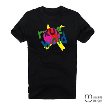 Minidesign-撞色世界潮流設計短T 五色