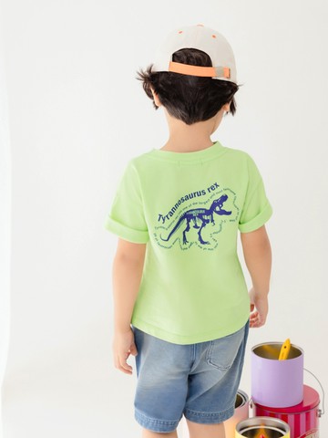 俏皮恐龍印花短袖上衣