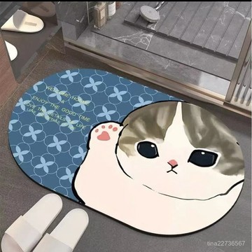 新品特惠-貓咪卡通硅藻泥地墊衛生間耐臟防滑速幹浴室門口吸水速幹地墊 YPAR