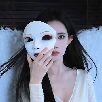 新上架👉古風覆面系面具孟子義百花殺同款面具之下拍照道具中國風手繪面罩交換禮物 送朋友禮物