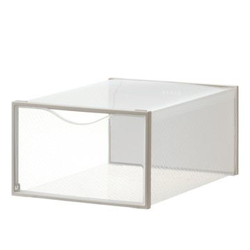 【Amos】DROP FRONT下掀式塑膠鞋盒-18入白色