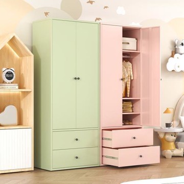 兒童鐵皮衣柜家用臥室出租屋小戶型多層收納柜寶寶衣櫥陽臺儲物柜