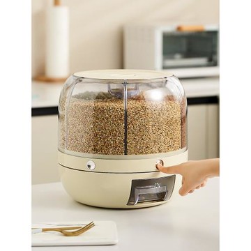 可旋轉五谷雜糧收納盒分格家用米桶密封防潮防蟲食品級米箱20斤