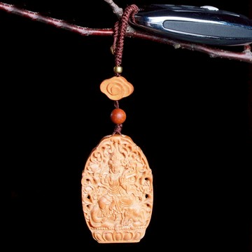 芭比檀香佛像鑰匙扣觀音掛件手工編織繩子吊墜件個性飾品送禮佳選