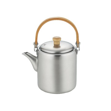 AIZAWA 【日本 】日本製18-8不鏽鋼直筒茶壺(木柄上提把手)-400ml
