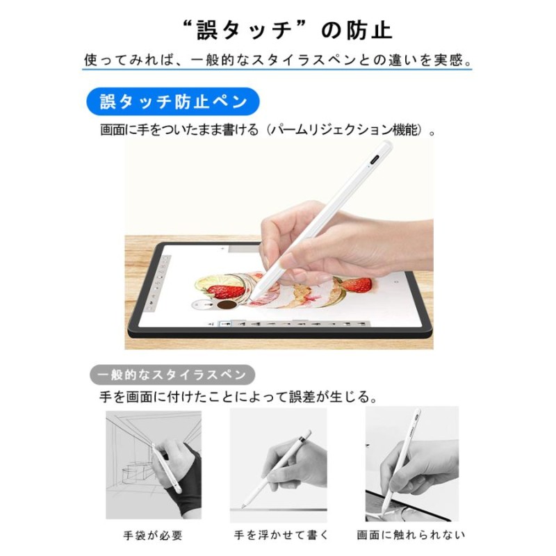 売れ筋1位】タッチペン iPad ペンシル 極細 スタイラスペン iPad