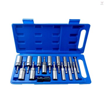 16 件六角柄加深套筒扳手螺母螺絲刀電動螺絲鑽頭工具套裝 5.5mm~19mm 和伸縮襯套
