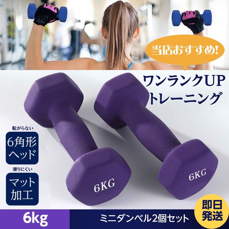 送料無料/プレゼント付♪ トレーニング | 鉄アレー/ダンベル (6kg×2本