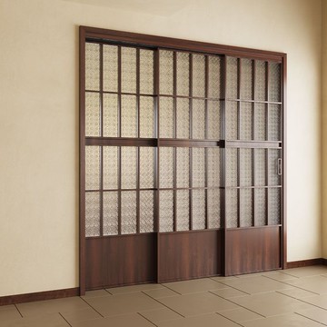 【免運/可開票】新中式復古推拉門中古風廚房陽臺客廳茶室書房三聯動移門玻璃隔斷 出貨快P0319