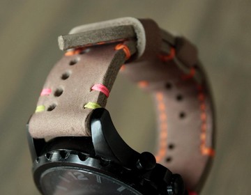 真皮錶帶男士皮革錶帶穿孔錶帶