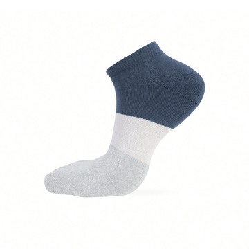 休閒無縫花紗氣墊船襪 - L藍