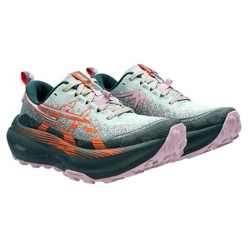 ASICS 亞瑟士 女款 TRABUCO MAX 4 越野跑鞋 1012B769-400  綠色 + 橘色  23cm
