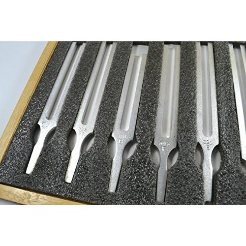 Eisco Labs 13 Piece Aluminum Tuning Fork Set in Wooden Case