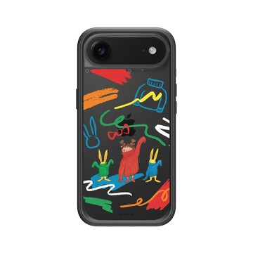 iPhone Air Mod NX -邊框背蓋組合 (相機按鈕) 黑 - 幾米 Jimmy Liao - 兔子系列-大毛衣