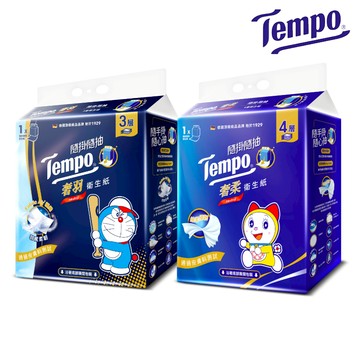 【Tempo】 隨掛隨抽哆啦A夢聯名限量款 奢柔4層/奢羽3層衛生紙｜維達官方旗艦店